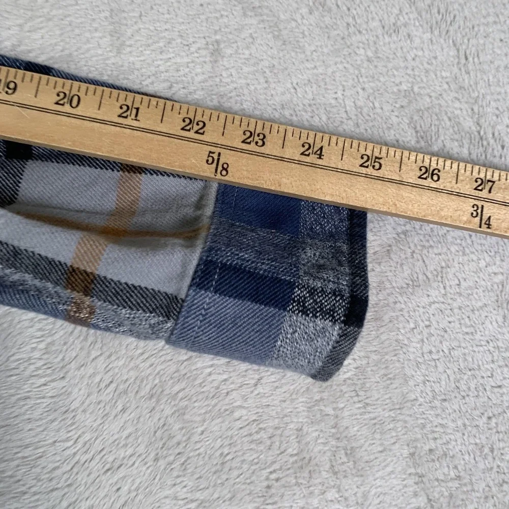 The North Face Shirt Mens Medium Blue Plaid Flannel Long Sleeve Button Up Casual